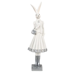 [6PR4037] Image de décoration Lapin Blanc 10x9x32 cm