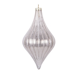 [6GL5142] Weihnachtskugel Silberfarbig Ø 8x15 cm