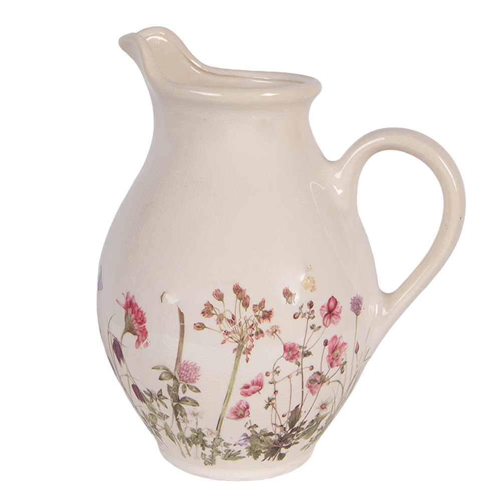 Clayre & Eef Decoratie Kan 21x16x25 cm Beige Keramiek