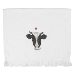 Clayre & Eef Guest Towel 40x66 cm White Cotton Cow