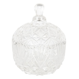 [6GL0548] Bonbonniere with lid Transparent Ø 10x13 cm