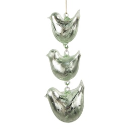 [6GL4455] Decorative Hanger birds Green 7x5x16 cm