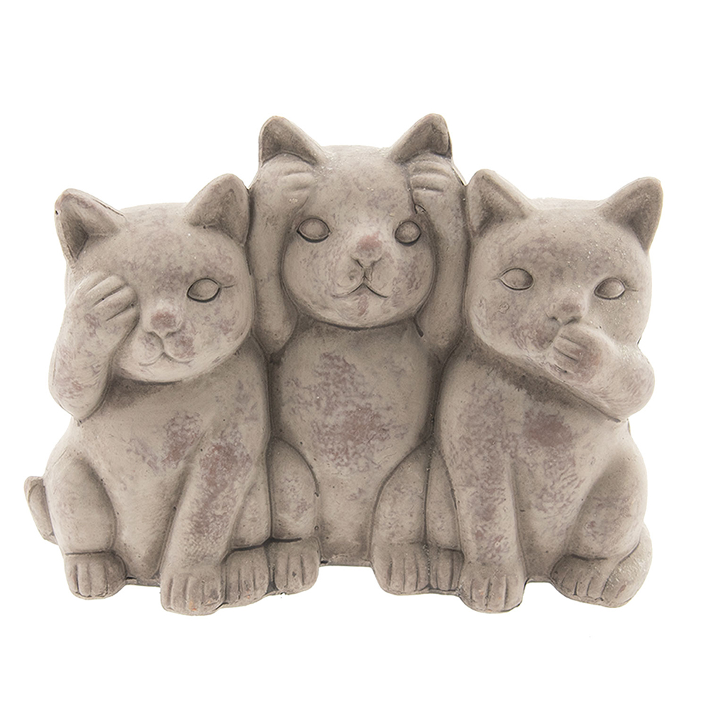 Deko Katze Grau 22x10x16 cm