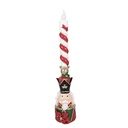 Decoration Candlestick with candle with LED Red Green 9x10x45 cm