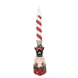 [6PR6376] Décoration Bougeoir avec bougie avec LED Rouge Vert 9x10x45 cm