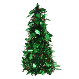 [65509] Dekoration Weihnachtsbaum Grün Rot Ø 21x50 cm