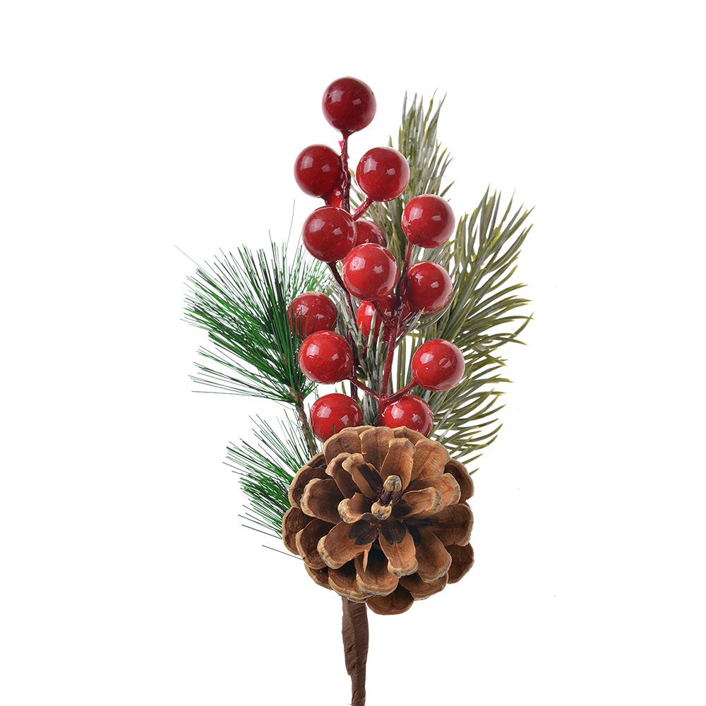 Branche de Décoration de Noël Rouge Vert 10x6x25 cm