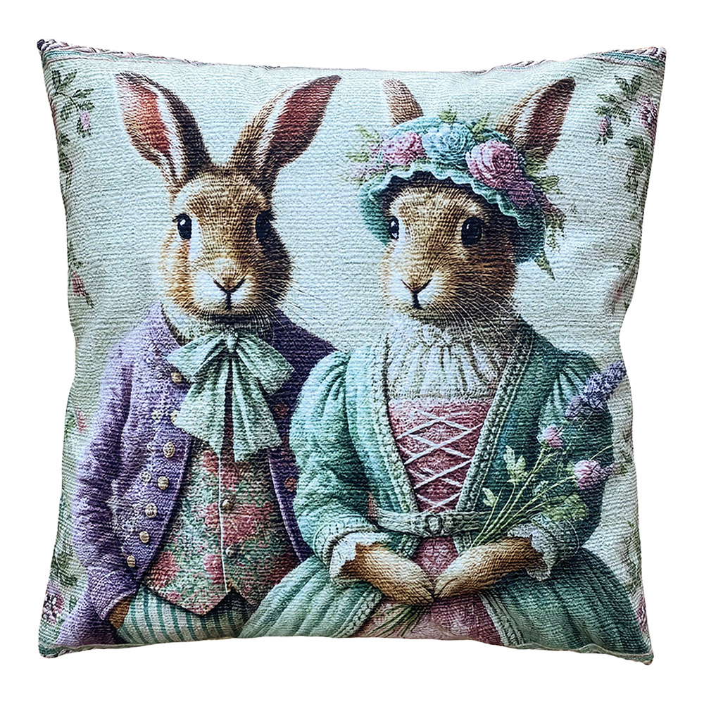 Cushion filled Green Brown 45x45x4 cm