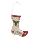 Wall Decoration Christmas stocking Beige Red  23x2x28 cm