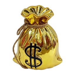 [6CE2471] Spardose Geldbeutel Goldfarbig 12x9x13 cm
