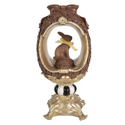[6PR4099] Décoration lapin dans luf Marron 16x14x30 cm