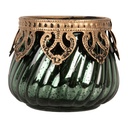 Glass Tea Light Houder Green Ø 8x7 cm
