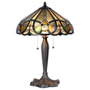 Lampe de table Tiffany Beige, Vert Ø 41x61 cm E27/max 2x60W