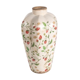 [6CE1939M] Vaso Beige Rosso Ø 21x34 cm