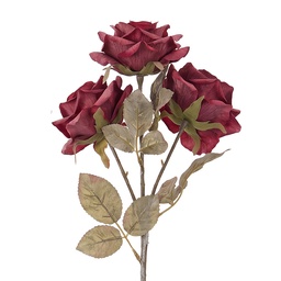 [5PL0378R] Decorative branch with flowers Red 64 cm