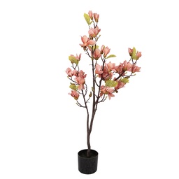 [5PL0208O] Albero di Magnolia decorazione Arancio Verde 20x15x120 cm