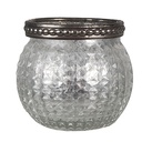Glas Kerzenhalter Silberfarbig Ø 7x6 cm