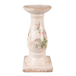 [6CE1539M] Portacandele Rosa Beige Ø 12x24 cm
