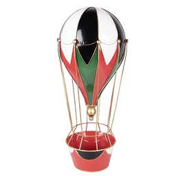 [5Y1406] Decorazione mongolfiera Rosso Bianco Ø 26x62 cm