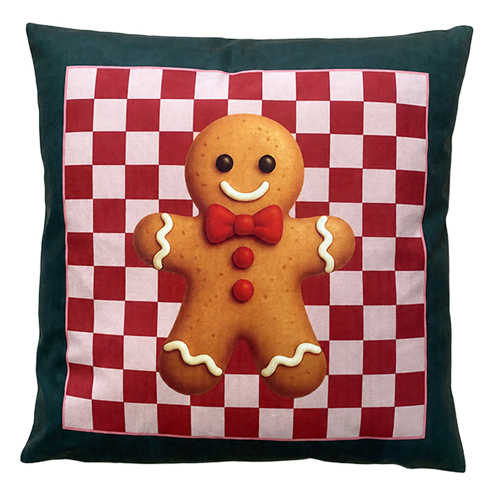 Kissen Grün Rot 45x45x4 cm