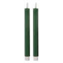 Kerze mit LED set 2 Grün Ø 2x25 cm / 2xAAA