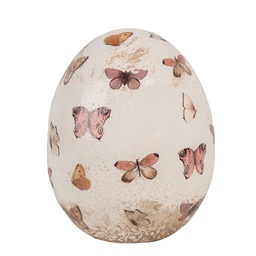 [6CE1667M] Deko Ei Beige Rosa Ø 10x12 cm