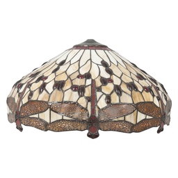 [5LL-1102] Lampenschirm Tiffany Braun, Beige Ø 49x28 cm
