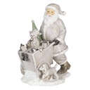 Image de décoration de Noël père Noël Argent 12x8x15 cm