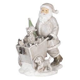 [6PR4728] Image de décoration de Noël père Noël Argent 12x8x15 cm