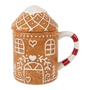 Tazza con coperchio Marrone Bianco 14x10x15 cm / 450 ml