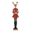 Decoration Reindeer Brown Red 23x19x77 cm