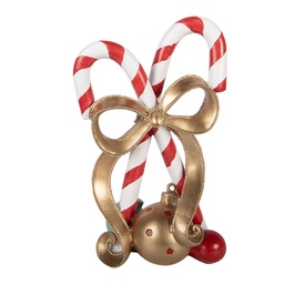 Clayre & Eef Christmas Decoration Figurine Candy Cane 17x13x30 cm Red Plastic
