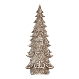 [6PR5817] Decorazione Natalizie Albero di natale Marrone Bianco 14x14x30 cm