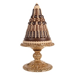 [6PR6128] Decorazione la torta Marrone Color oro Ø 24x45 cm