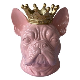 [6PR6433] Deko Hund Rosa Goldfarbig 18x16x20 cm