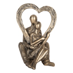 [6PR5911] Décoration Couple assis Couleur argent 11x10x15 cm