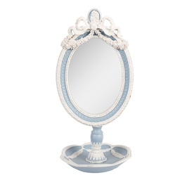 [62S338] Table mirror Blue White 14x14x28 cm