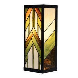 [5LL-6361] Tiffany Wandlampe Beige Grün 14x16x40 cm E27/max 1x100W