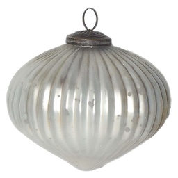 [6GL3731] Boule de Noël Blanc, Argent Ø 12x12 cm