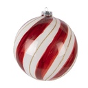 Christmas Bauble Red White Ø 15x15 cm