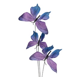 [50881] Décoration Branche avec papillons Violet Bleu 10x10x65 cm