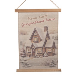 [6WK0046] Wandkarte Weihnachten Beige Braun 40x2x60 cm