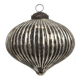 [6GL3683] Weihnachtskugel Braun Goldfarbig Ø 10x9 cm