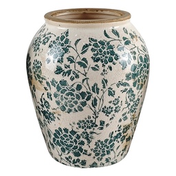 [6CE2548L] Vase Beige Green Ø 16x20 cm