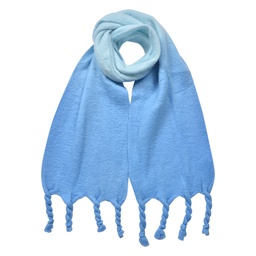 [JZSC0827BL] Scarf Women Blue White 32x220 cm