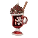Christmas Bauble Red Brown 7x6x12 cm