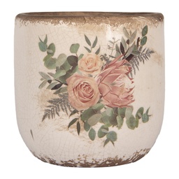 [6CE1981M] Pot de fleurs d'intérieur Beige Rose Ø 14x13 cm
