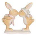 Décoration Lapins Marron Blanc 10x5x10 cm