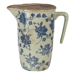 [6CE1258L] Dekorativer Krug Blau 22x14x22 cm