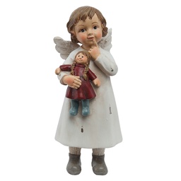 [6PR1134] Christmas Decoration Statue Angel White 6x5x14 cm
